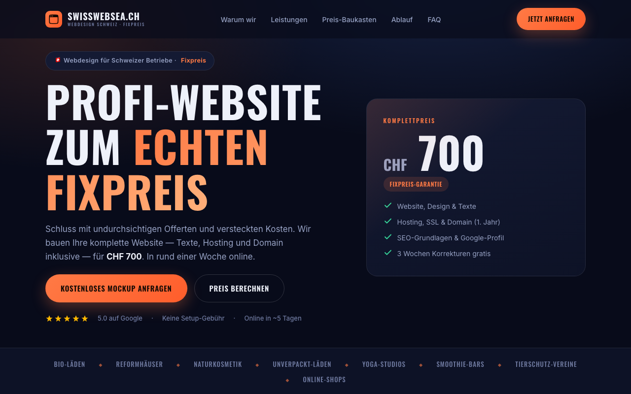 Swiss Web Sea website